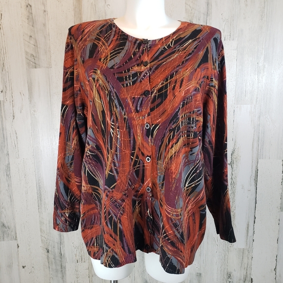 CJ Banks Sweaters - CJ Banks Women's Abstract Cardigan Size 2X